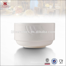Vajilla de la vajilla cerámica blanca apilable sopera personalizada
